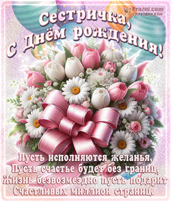 День рождения сестры GIF картинка